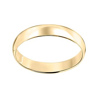 Love Always Men's 14K Gold 4mm Low Dome Wedding Band