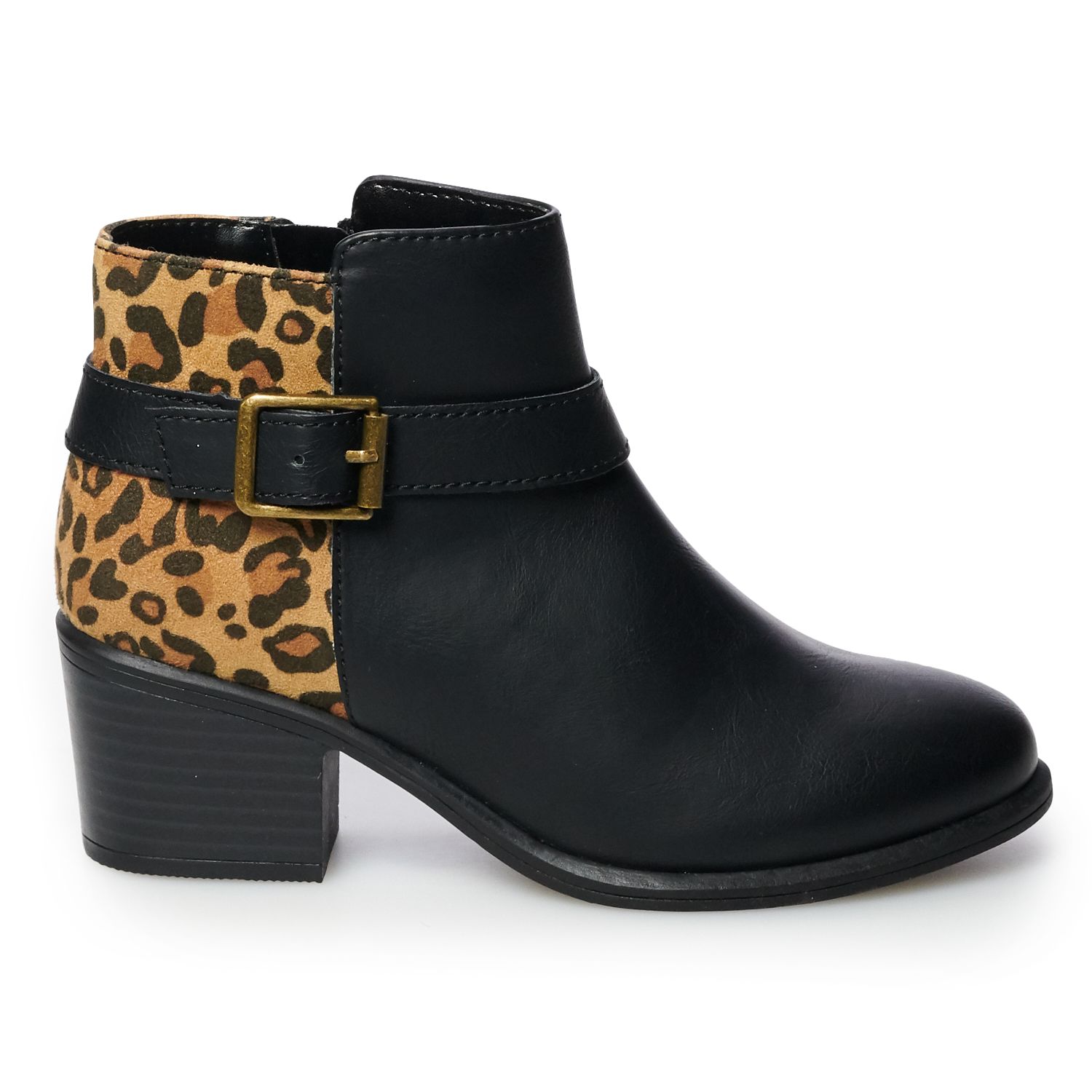 leopard print girls boots