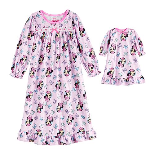 Toddler Girl Disney's Minnie Mouse Nightgown with Matching Doll Gown