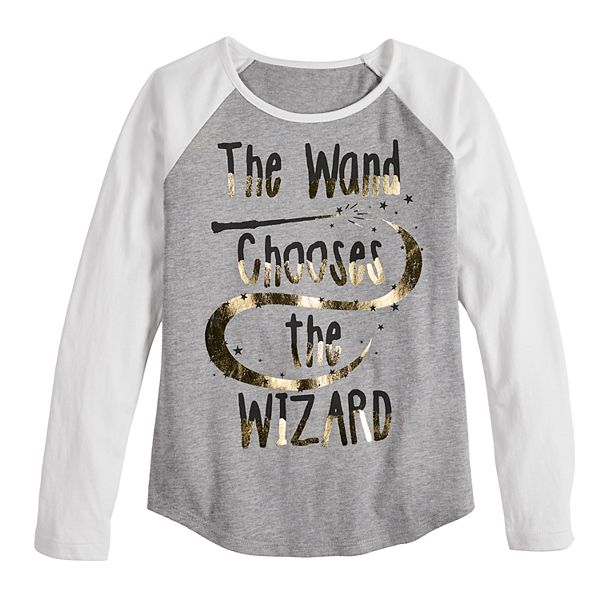 Vol zuiger Nadenkend Girls 7-16 Harry Potter Wand Chooses Wizard Long Sleeve Tee Shirt