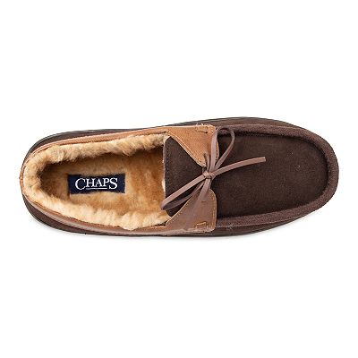 Men's chaps suede moccasin slippers on sale