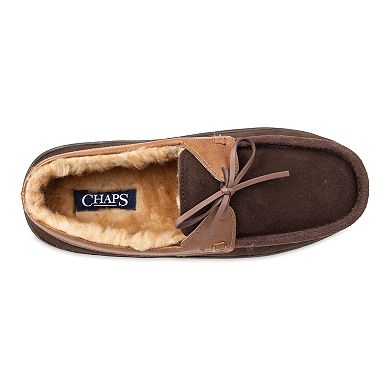 Men's Chaps Genuine Suede Moccasin Slippers