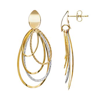 Womens Karat Rush Oval Shape Drop Earrings