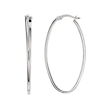 Womens Karat Rush Square Tube Oval Hoop Earrings