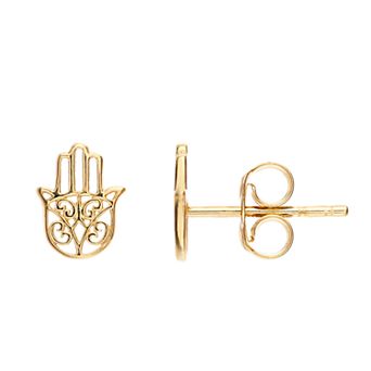 Womens Karat Rush Hamsa Post Earrings