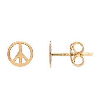 Womens Karat Rush Peace Shape Earrings