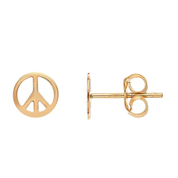 Peace sign earrings deals studs