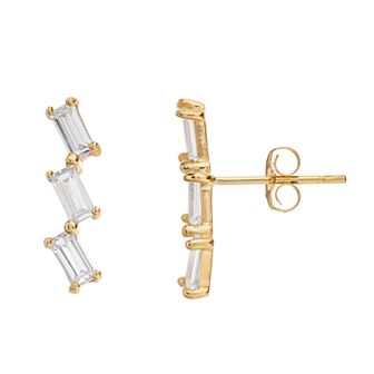 Womens Karat Rush CZ Climber Earrings