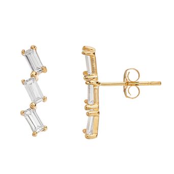 Womens Karat Rush CZ Climber Earrings