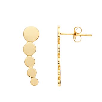 Womens Karat Rush Circles Climber Earrings