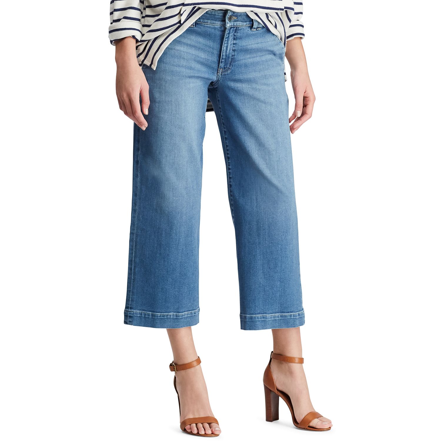 chaps wide leg crop jeans