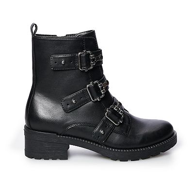 Black combat boots women's kohls shop
