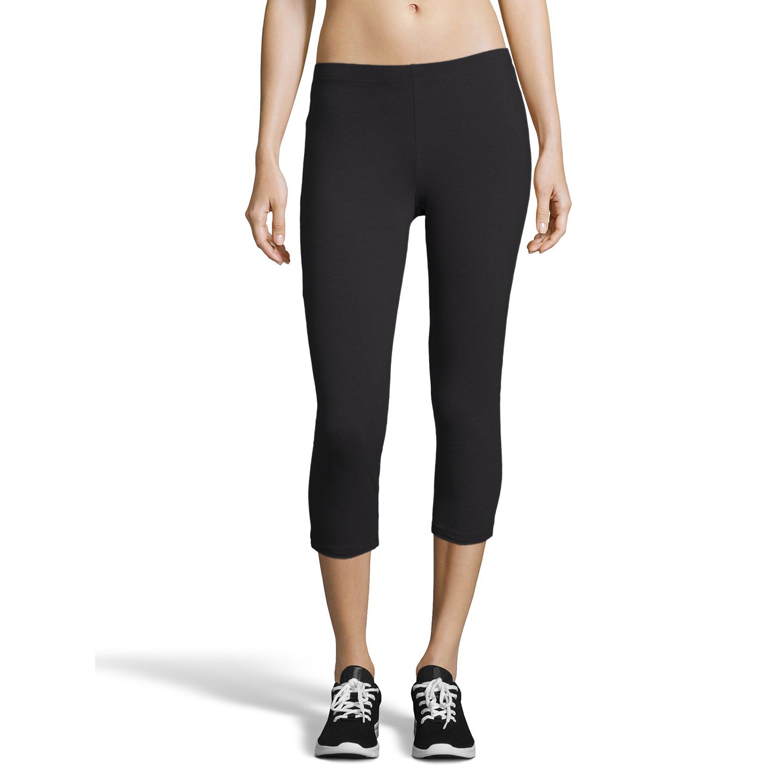 black stretch capri pants