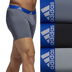 adidas Men's Sport Performance Mesh Long Boxer Brief Underwear (3-Pack),  Black/Onix Grey/Black, Large