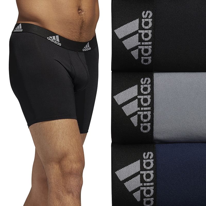 Mens adidas 3-pack climalite Performance Boxer Briefs, Size: Large, Black