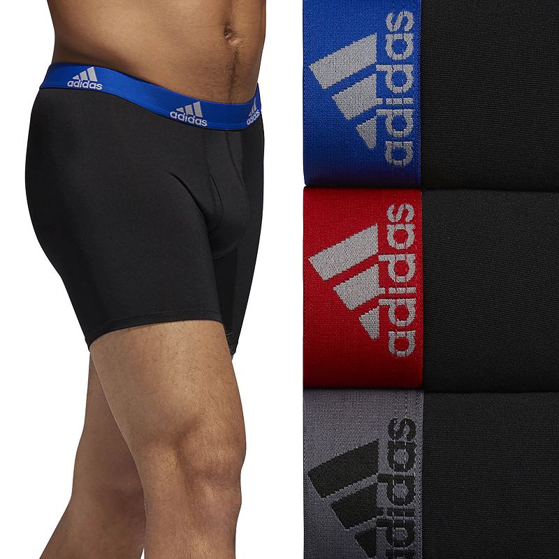 Mens adidas 3-pack climalite Performance Boxer Briefs, Size: XL, Black