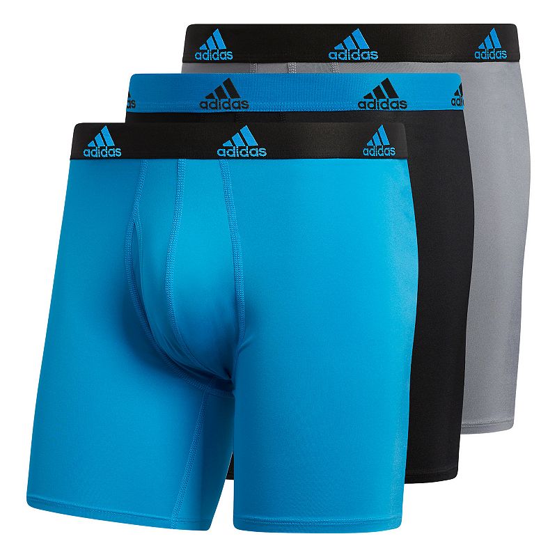 Mens adidas 3-pack climalite Performance Boxer Briefs, Size: Small, Multic