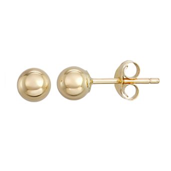 18k Gold 4 mm Ball Stud Earrings