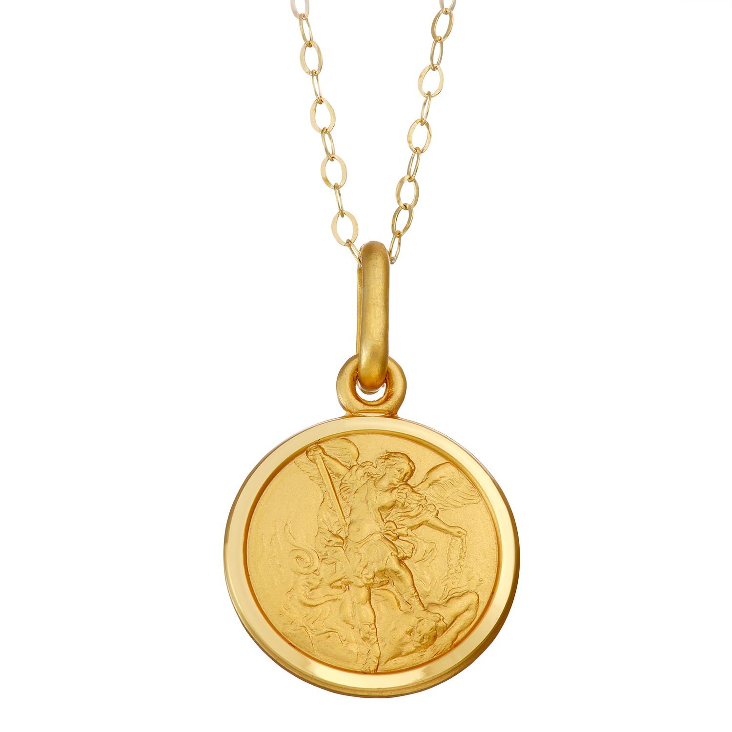 st michael pendant gold