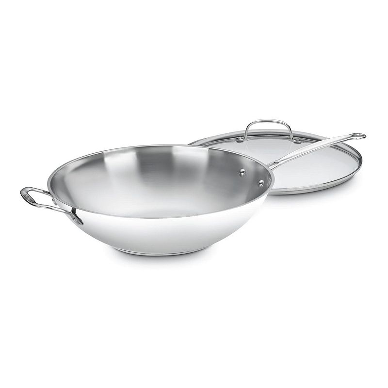 Cuisinart 726-38H Chef s Classic Stainless 14-Inch Stir-Fry Pan with Helper Handle and Glass Cover