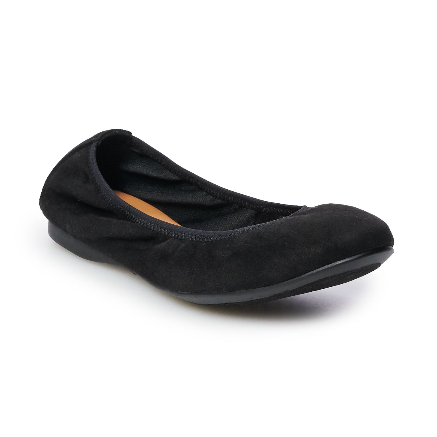 black scrunch flats