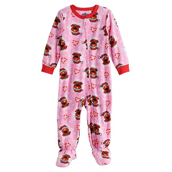 Rentmeester Alexander Graham Bell rots Toddler Girl Sesame Street Elmo Christmas Fleece Footed Pajamas