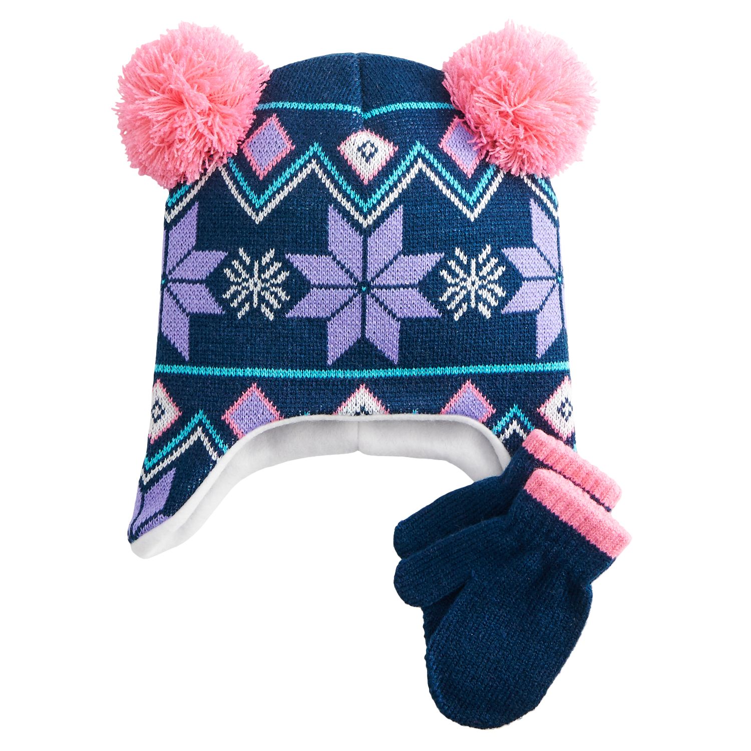 baby girl hat and mittens set