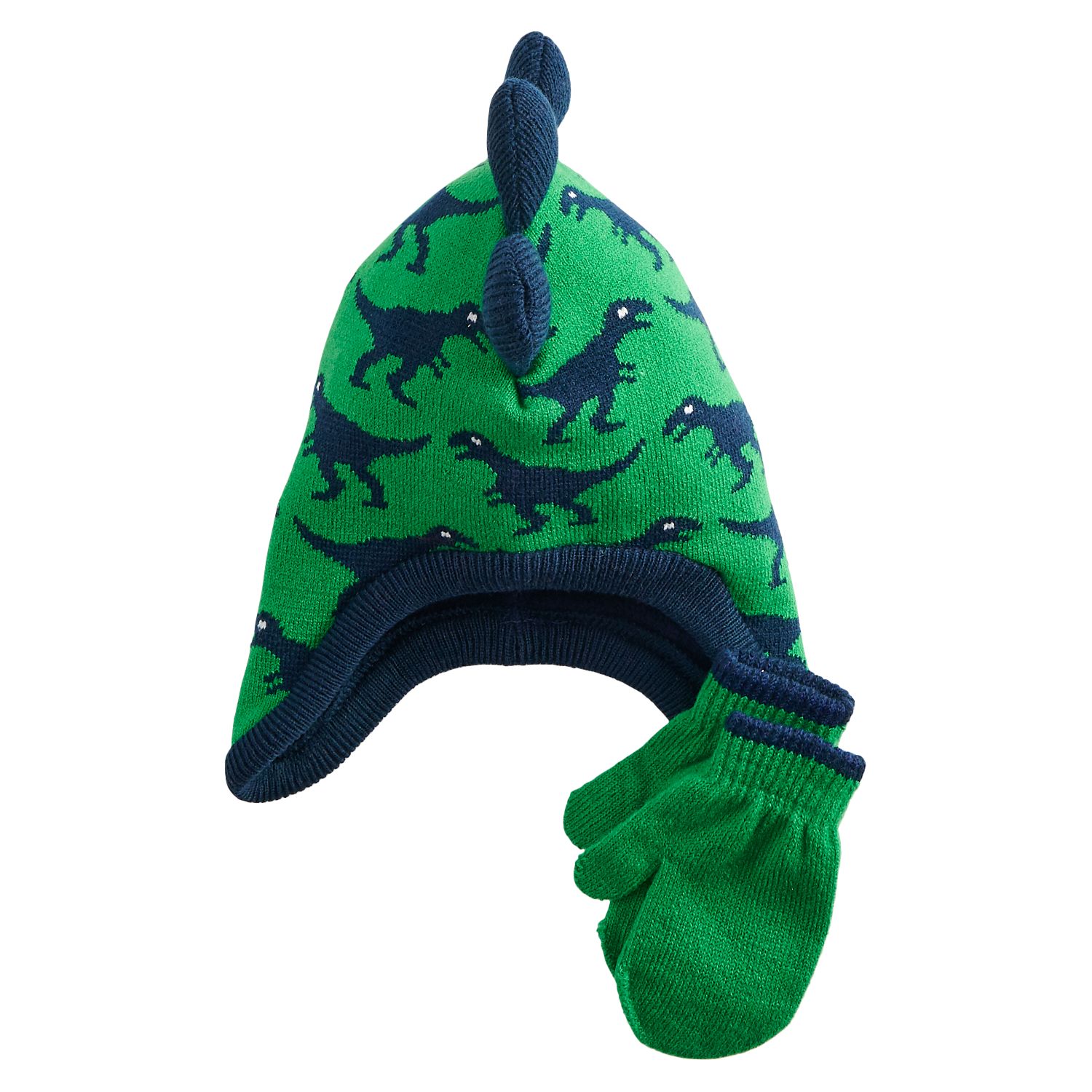 dinosaur hat and mittens set