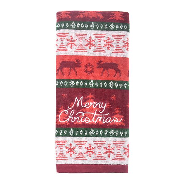 nicholas square 2 Kitchen Towels Farmhouse Merry Christmas Red Barn Pine Details about   NWT st 