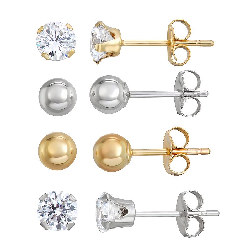 17853638 Forever 14K Gold Two-Tone Ball & Cubic Zirconia St sku 17853638