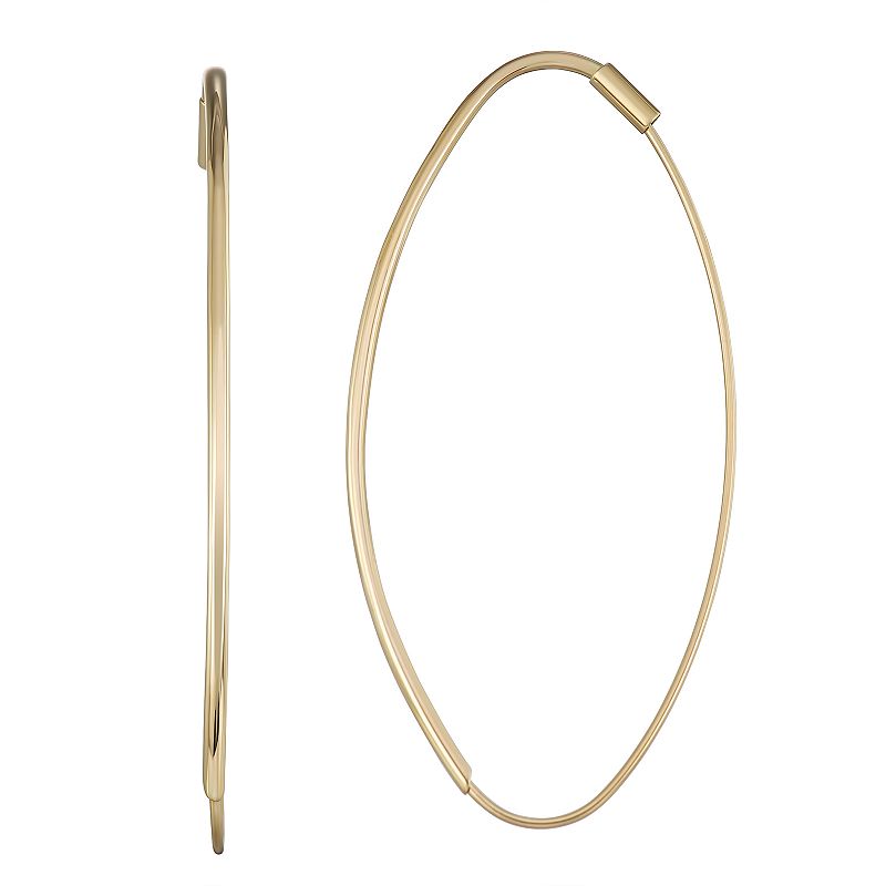 Forever 14K Gold Oval Hoop Earrings, Womens, Yellow