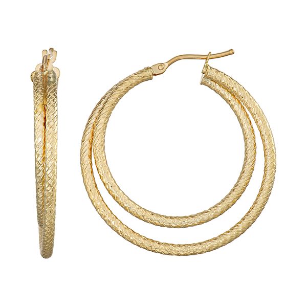 Forever 14K Gold Double Hoop Earrings