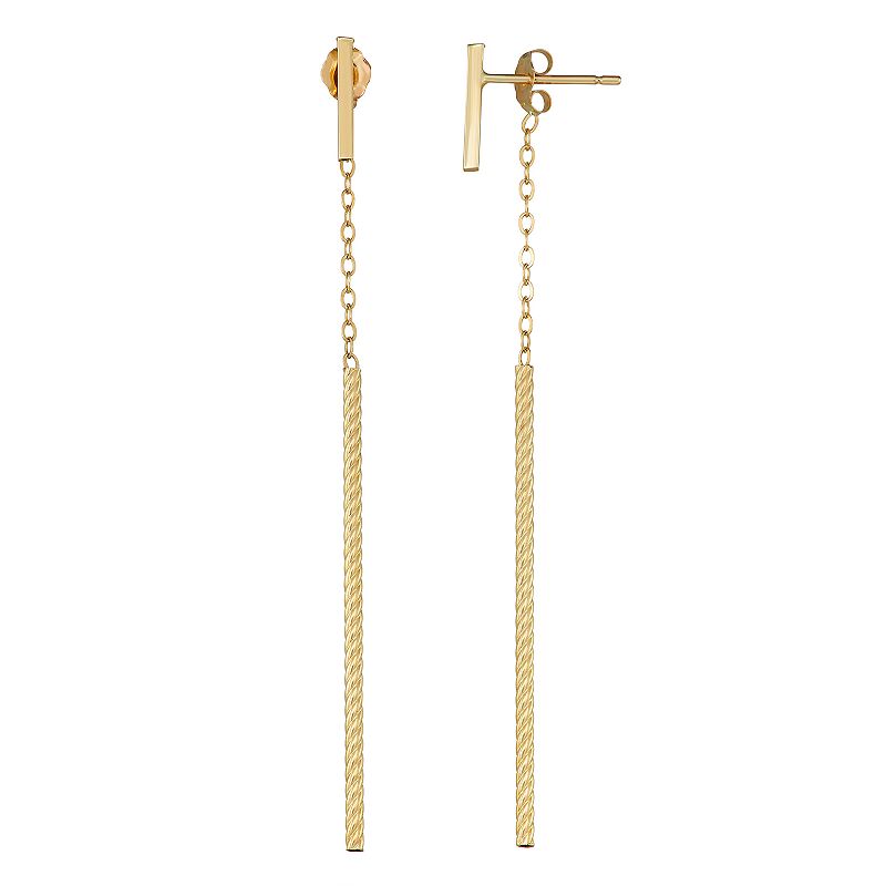 Forever 14K Gold Chain Drop Earrings, Womens, Yellow