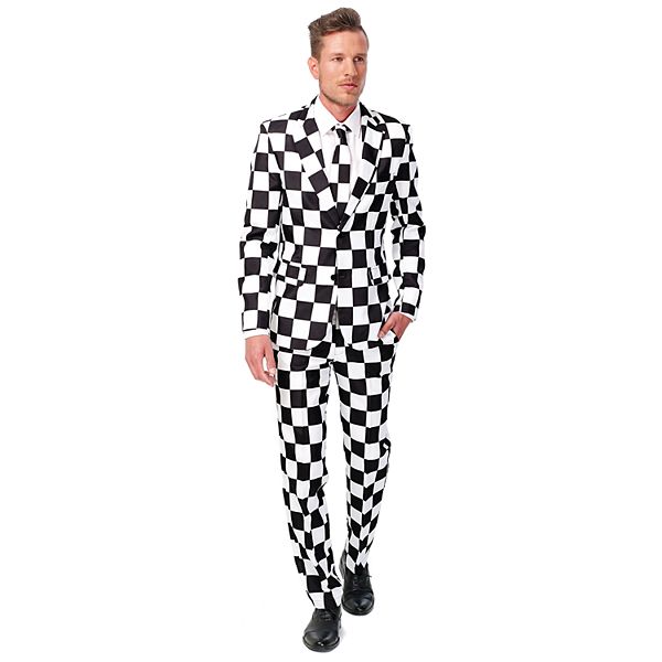 Black and white 2024 check suit jacket