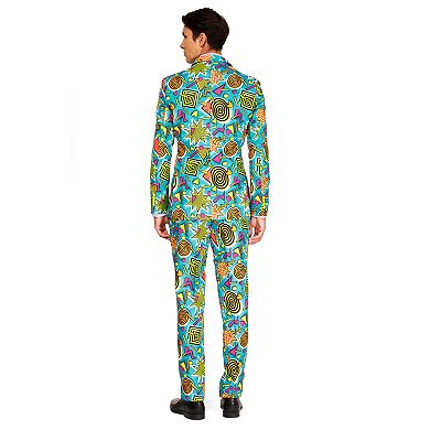 Men's Suitmeister Slim-Fit Novelty Pattern Suit & Tie Set