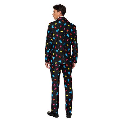 Men's Suitmeister Slim-Fit Novelty Pattern Suit & Tie Set