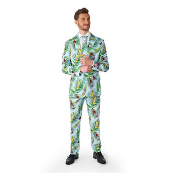 Men's Suitmeister Slim-Fit Novelty Pattern Suit & Tie Set