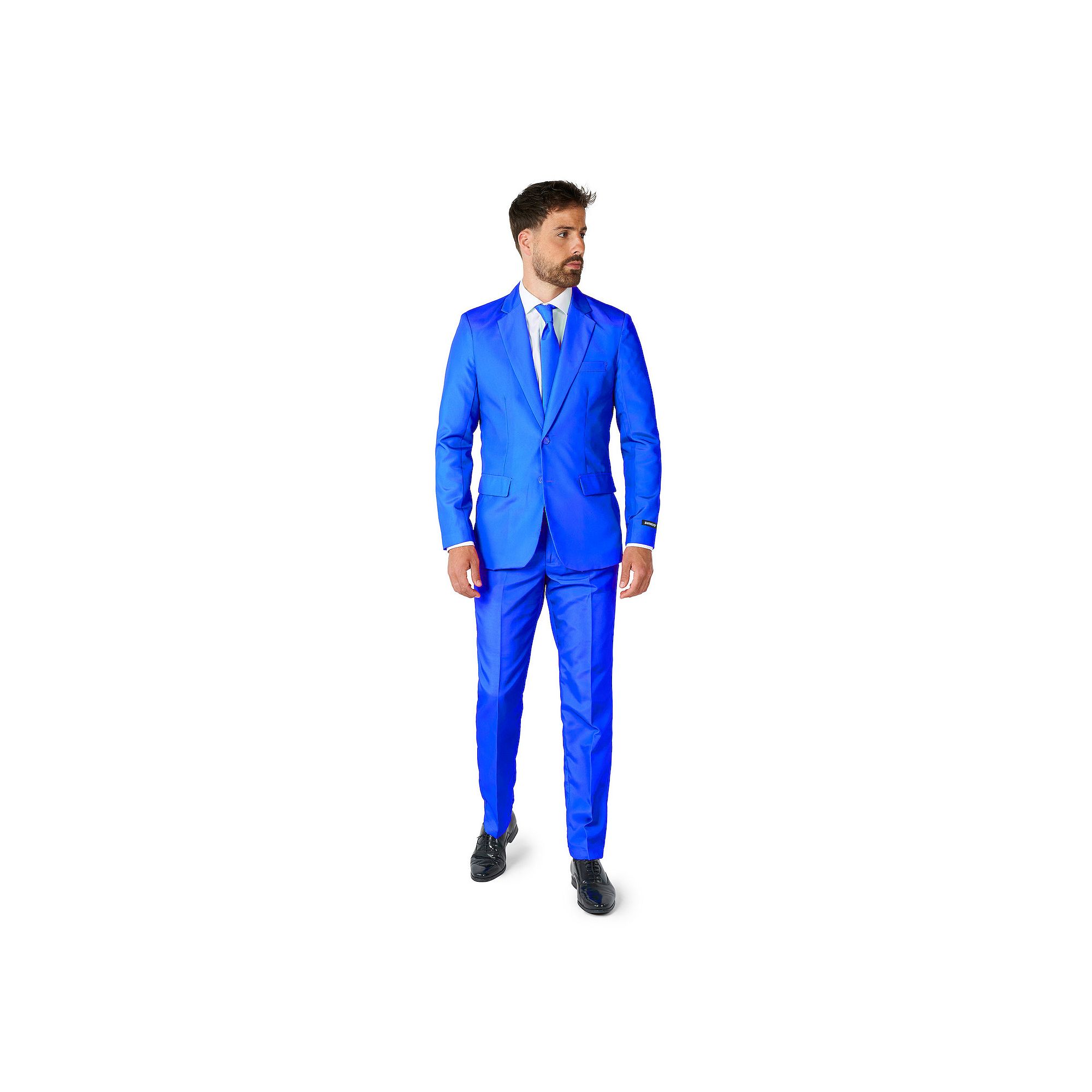 Mens Suitmeister Slim-Fit Solid Suit & Tie Set, Size: Small, Blue