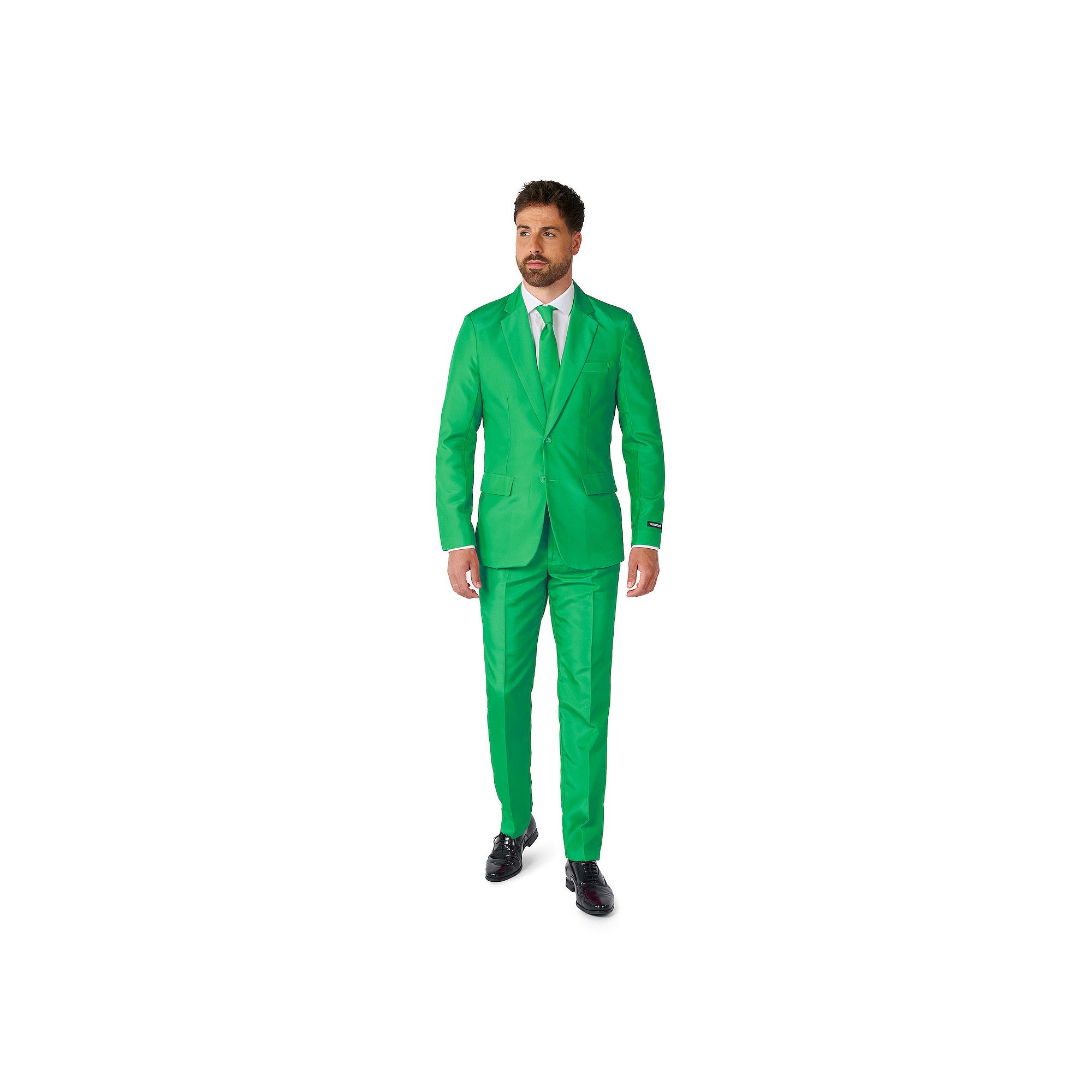 Mens Suitmeister Slim-Fit Solid Suit & Tie Set, Size: Small, Green