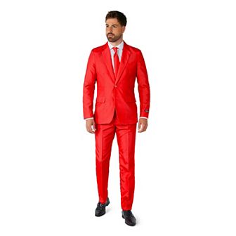 Men's Suitmeister Slim-Fit Solid Suit & Tie Set