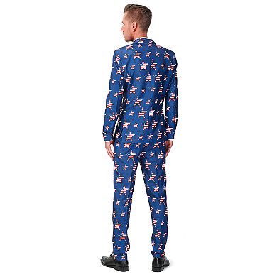 Men's Suitmeister Slim-Fit USA Stars and Stripes Americana Suit & Tie Set