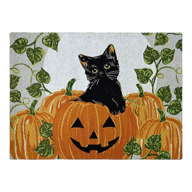 Halloween Jack-o'lantern and Cat Denim Jacket Pumpkin 