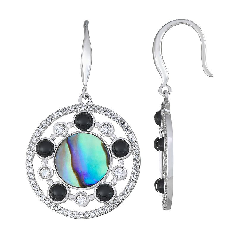 50504380 Sterling Silver Abalone Disc Dangle Earrings, Wome sku 50504380