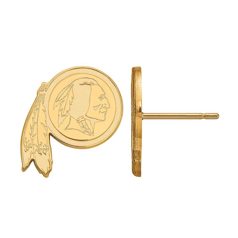 UPC 191101426728 product image for Women's NFL LogoArt Washington Redskins Sterling Silver Gold Plated Post Earring | upcitemdb.com