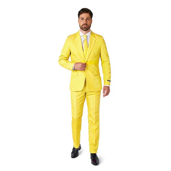 Yellow slim fit suit sale