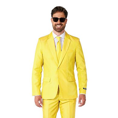 Men's Suitmeister Slim-Fit Solid Yellow Suit & Tie Set