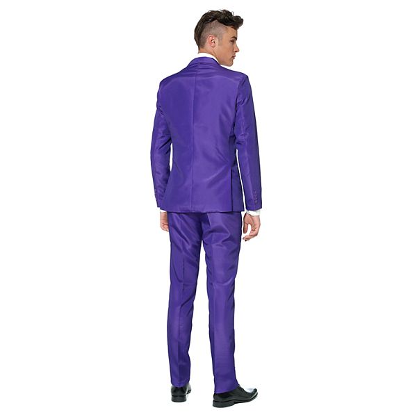 Men's Suitmeister Slim-Fit Solid Purple Suit & Tie Set