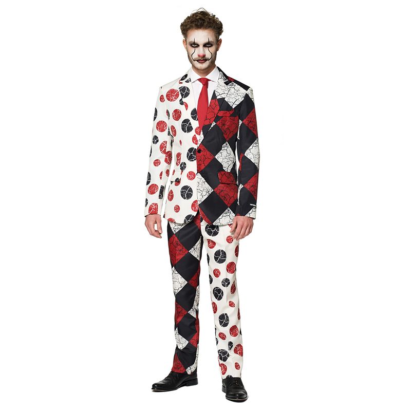 Mens Suitmeister Halloween Red Clown Suit, Size: Small, Multi