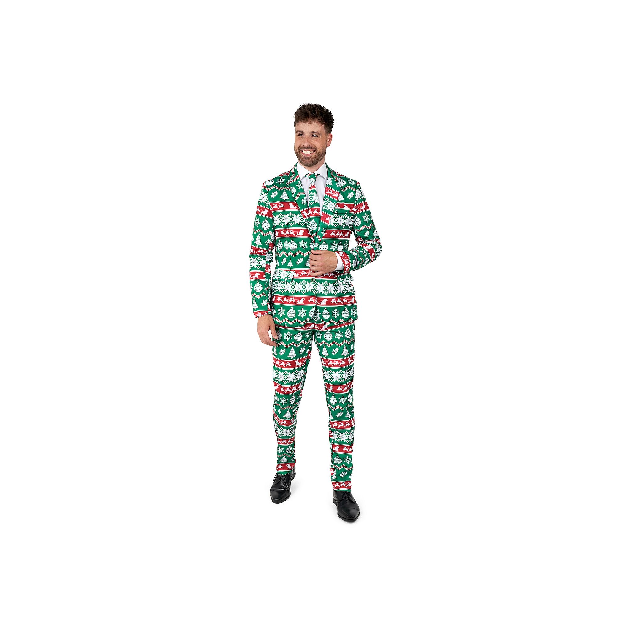 19003329 Mens Suitmeister Christmas Green Nordic Suit, Size sku 19003329