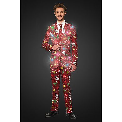 Men's Suitmeister Christmas Red Icons Light Up Suit
